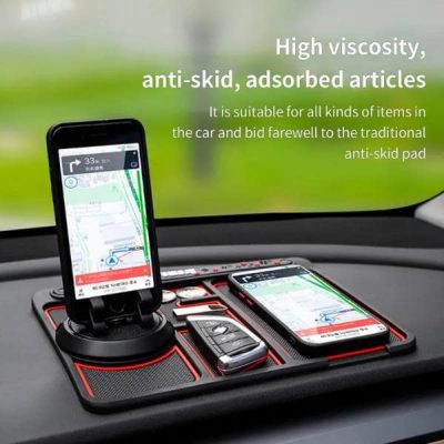 Tapete 4 em 1 para painel do carro - Suporte para telemóvel, linhas luminosas | MATDOCK