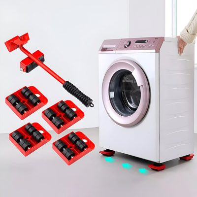 Conjunto para deslocação de móveis com 4 corrediças e elevador | LIFTROLLERS