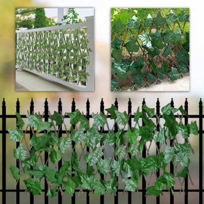Painel de cerca expansível com hera - 30x180 cm, resistente a UV, sem ferramentas | GREENFENCE