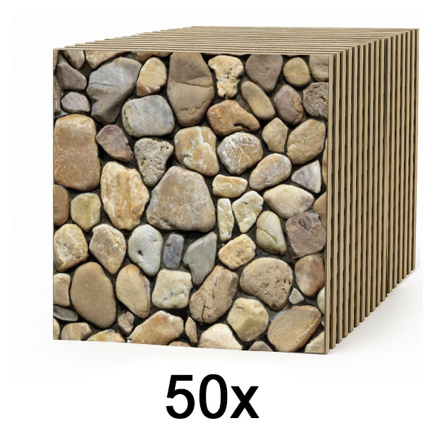5x Azulejos de parede 3D com efeito pedra – descolar e colar | STONEBLOCKS