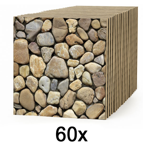 6x Azulejos de parede 3D com efeito pedra – descolar e colar | STONEBLOCKS