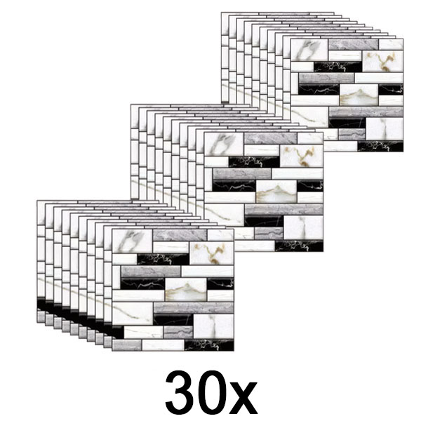 3x Autocolantes de parede 3D com padrão em mármore (10 unid.) | MARBLEBLOCKS