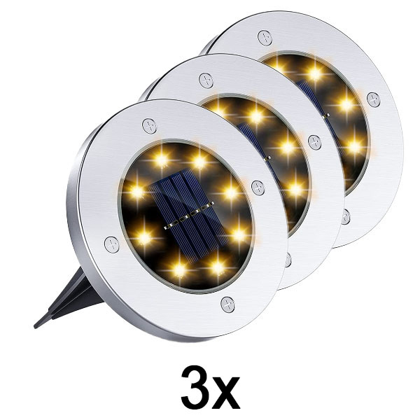 1x Luzes solares de solo para uso externo (3 unid.) | LUMIGARD