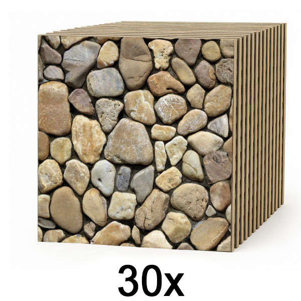 3x Azulejos de parede 3D com efeito pedra – descolar e colar | STONEBLOCKS