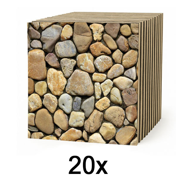 2x Azulejos de parede 3D com efeito pedra – descolar e colar | STONEBLOCKS