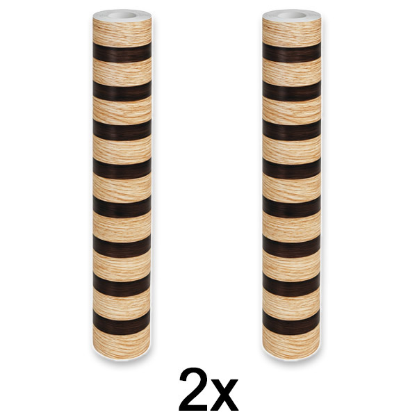 2x Autocolante de parede com efeito de madeira – 300 x 45 cm, PVC, autocolante | LINEWALL