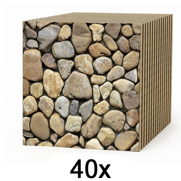 4x Azulejos de parede 3D com efeito pedra – descolar e colar | STONEBLOCKS