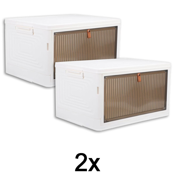 2x Caixa de arrumação com tampa – pronta em 2 minutos, sem ferramentas | ORGABOX