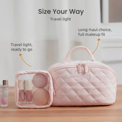 Bolsa de Maquilhagem Acolchoada - Abertura a 180°, 5 Bolsos, Lavável na Máquina | MAKEPACK